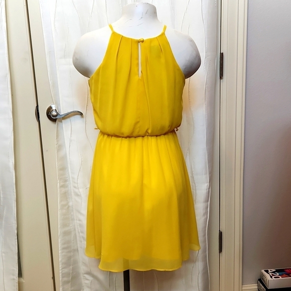 BCX Yellow Layered Halter Sundress - Picture 2 of 4